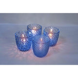 Boho theelichtglazen set incl. theelichtjes - elegante kaarsenhouder windlichten kaarsglas met versieringen - driedimensionaal design - geschenk bruiloft, verjaardag, Kerstmis (set van 4)