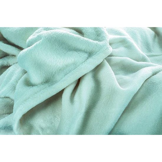 Brandsseller Flanellen deken Supersoft knuffeldeken dagdeken woondeken - uni - 180 x 220 cm (180 x 220 cm, mint)
