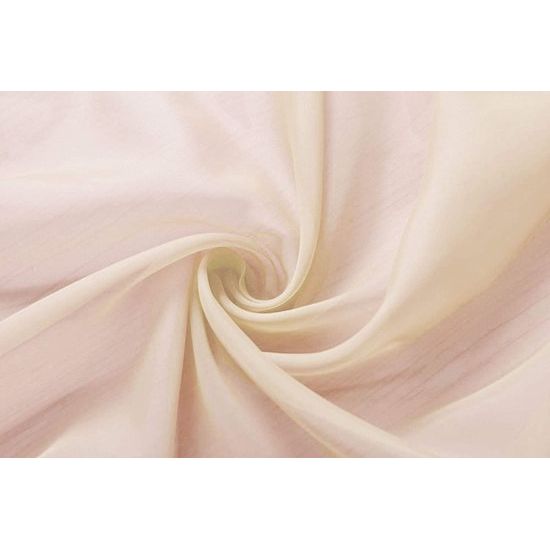 Set van 2 gordijnen, transparante gordijnset voor woonkamer, voile lusgordijn met loden afsluiting H x B 225 x 140 cm, crème