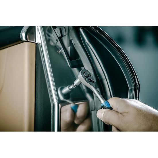 Gereedschapsset I dopsleutelset | ratelkast gereedschapskoffer | Gerreedschapsset | Gereedschap met ratelkast | Schroevendraaierratel - zwart-blauw, 1/4 inch, 53 stuks