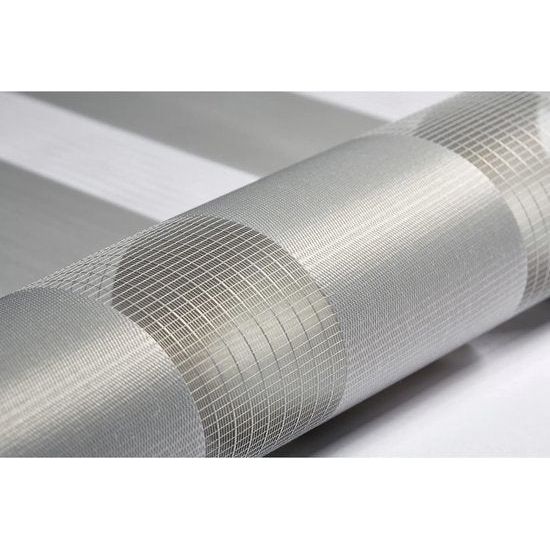 Dubbel rolgordijn om te klemmen of te lijmen, Duo-rolgordijn, boren niet nodig, zijwaarts trekkend rolgordijn, transparante en ondoorzichtige strepen, lichtgrijs, 90 x 150 cm