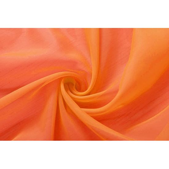 Set van 2 gordijnen, transparante gordijnset voor woonkamer, voile, lusgordijn met loodbandsluiting, H x B 245 x 140 cm, oranje