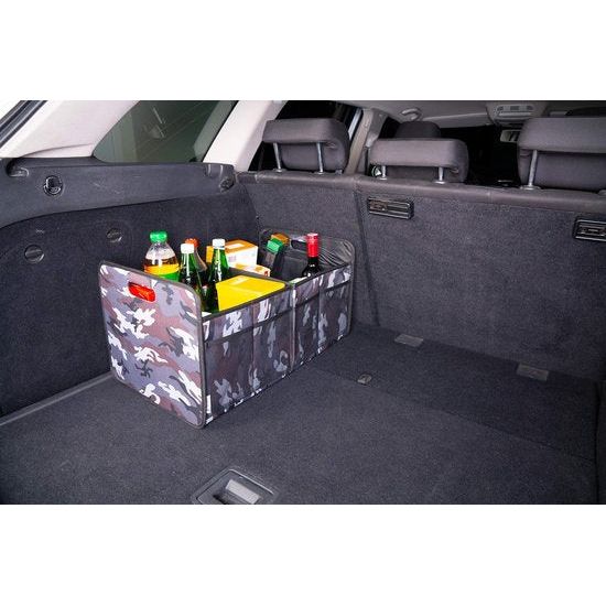 Grote kofferbaktas van polyester, 57 x 35 x 30 cm, auto-organizer met klittenband, accessoire voor kofferbak, opvouwbare tas, boodschappentas, opvouwbaar box-organizersysteem, draagtas