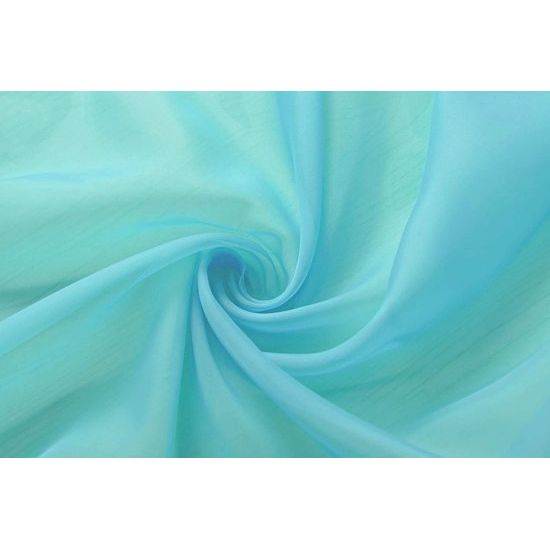 Set van 2 gordijnen, transparante gordijnset voor woonkamer, voile lusgordijn met loden afsluiting H x B 245 x 140 cm, lichtblauw,