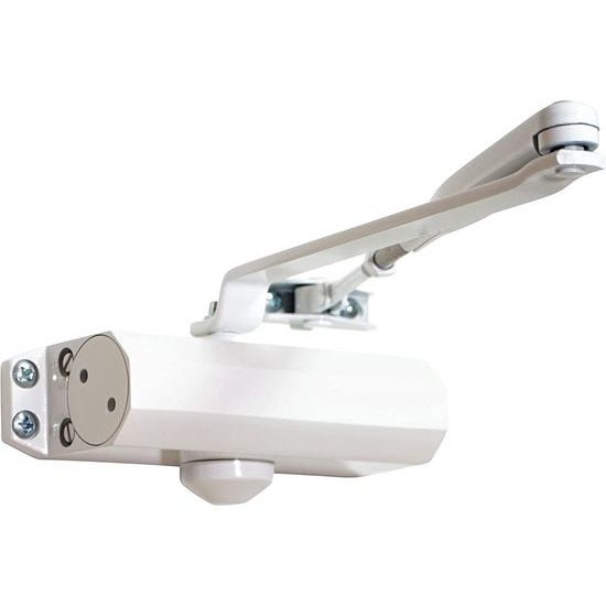 Saturn Automatische airslider, wit, deurdemper, deurlift, verstelbare veerdeursluiter voor buiten en binnendeur, sluit automatisch, 40-65 kg, zonder vergrendeling, Saturn