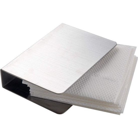 Servethouder, servethouder, moderne papieren handdoekhouder, rechthoekige roestvrijstalen servetstandaard voor werkblad, keuken, eettafel (zilver)