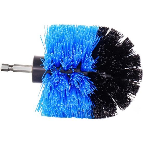 Krachtreinigingsborstels, 6-delige borstelopzetset, gezeste schacht, middelhard boorborstels voor tegels, keramiek, hout, kunststof, blauw middelhard, voor accu schroevendraaier en boormachine