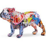 Gekleurde graffiti Bulldog-sculptuur Graffitikunst staand Britse Bulldog Franse Bulldog-standbeeld Decoratie Kleur Hond Mode Hars Technologie Decoratie Hond (C)