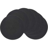 Set van 6 ronde geweven placemats, zwart, katoen, hittebestendig, wasbaar, antislip, voor keuken, feest