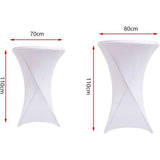 Statafelhoezen, set van 2 stretchhoezen, tafelhoes, statafelhoezen, decoratie voor cocktailparty, bruiloft, banket, (70 x 110 cm, wit)