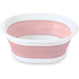 opvouwbare spoelbak, rond, 9 l, opvouwbare kuip, multifunctionele opvouwbare wasmand, campingkom, wasbak met handgrepen voor reizen, camping, badkamer en keuken (31 cm, roze)
