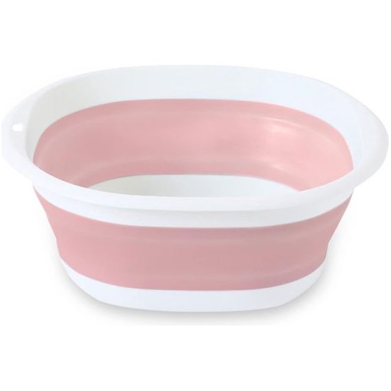 opvouwbare spoelbak, rond, 9 l, opvouwbare kuip, multifunctionele opvouwbare wasmand, campingkom, wasbak met handgrepen voor reizen, camping, badkamer en keuken (31 cm, roze)