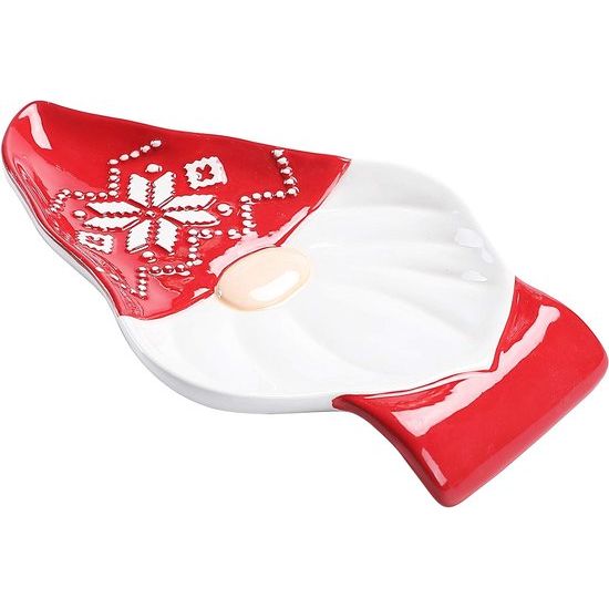 Kerstman 3D keramische lepelsteun, met de hand beschilderd, vaatwasmachinebestendig