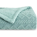 Deken voor de bank, gebreide deken, woondeken, knuffeldeken, 150 x 200 cm, bankdeken, dubbel gezicht, extra zacht, wollig, woonkamer, wollen deken, groen, bankdeken, bankdeken