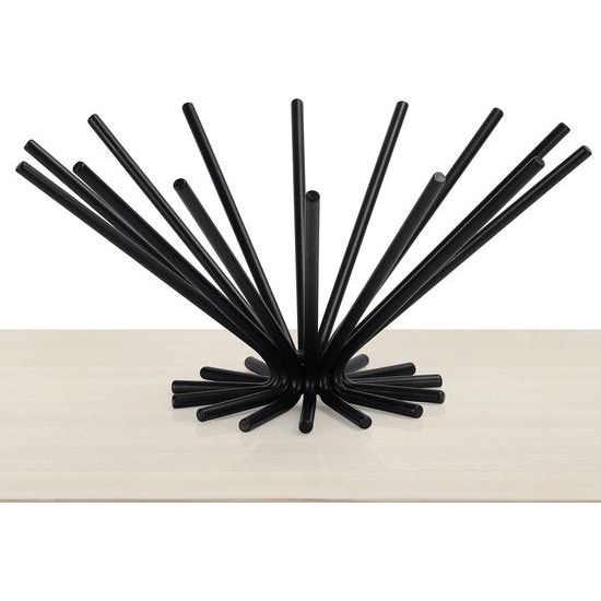 Belle Vous Zwart Ijzeren Fruitschaal - Grote Decoratieve Keuken Kom Standaard voor Appels, Bananen, Sinaasappels en Brood - Houder voor Keukenblad Opslag en Tafeldecoratie