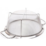 Keukenzeef, zeefmand, roestvrij staal, fijnnetzeef, keukenzeef, saladezeef met poten en brede rand en duurzame handgrepen voor het zeven, spoelen, braden, stomen of koken van groentepasta