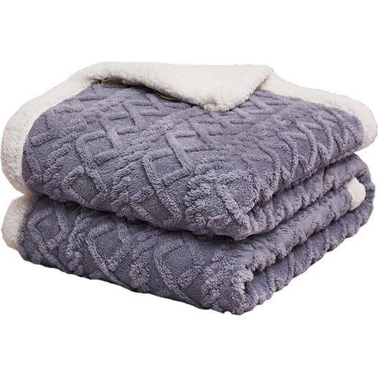 Pluizige Sherpa knuffeldeken - hoogwaardige schapendeken, superzachte fleecedeken als bankdeken, sprei of woondeken, bankdeken, blauw, 150 x 200 cm