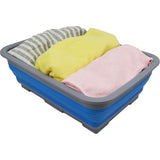 Foldable tub of 7 liters, foldable dishpan, portable sink, space-saving plastic sink (gray/blue, 1)