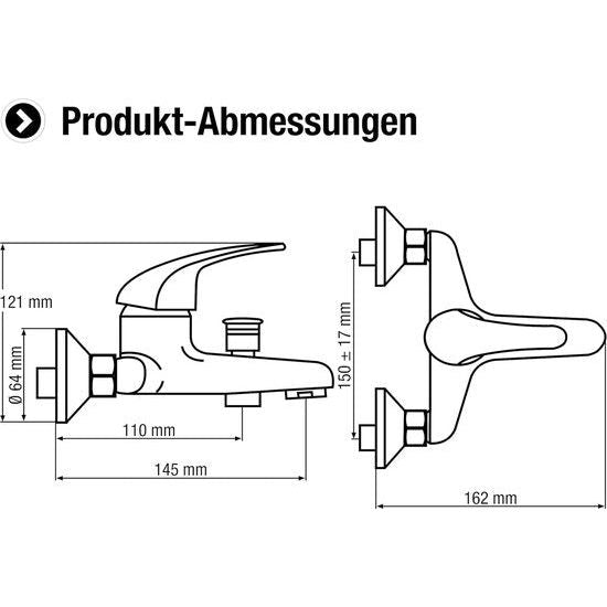 eengreepsarmatuur "Piccolo" - hoogwaardige messing behuizing - verchroomd / eengreepsmengkraan / badkraan / douche-armatuur / bidetkraan / wastafelarmatuu