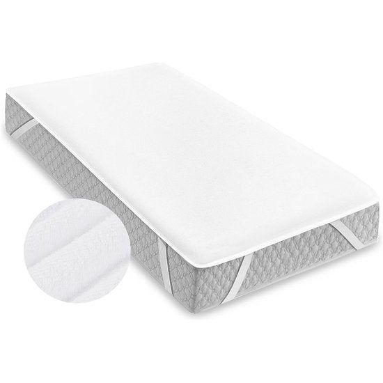 Set van 2 waterdichte matrasbeschermers, 180 x 200 cm, ademende matrasoplegger, anti-mijt, anti-allergische matrasbescherming