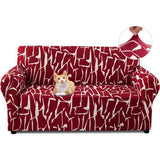 Sofa Cover 2-zits Elastische Stretch Spandex Sofa gooit Sofa Covers antislip wasbare Sofa bescherming Sofa Cover Voor Sofa met armleuning, Abstracte Bourgogne