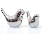 Kleine Vogels Standbeelden Huisdecoratie Moderne Stijl Vogels Decoratieve Ornamenten voor Woonkamer Slaapkamer Bureau Kasten (2 Stuks Zilveren Vogels)