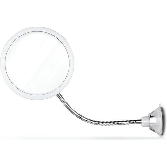 Anti-condens douchespiegel met zuignap, scheerspiegel voor de douche, ronde douchespiegel condensvrij voor badkamer, flexibele ronde mistloze douchespiegel voor het scheren, 17 cm (flexibel)