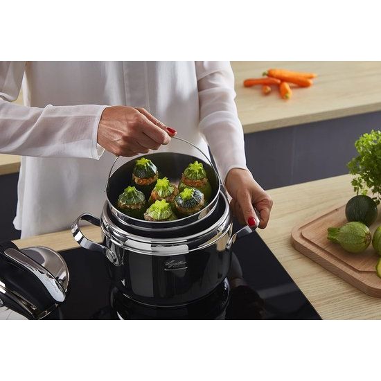 accessoires RVS stoomkorf maat 2, voor snelkookpannen 5 l, RVS 18/10, zilver, Ø18 cm