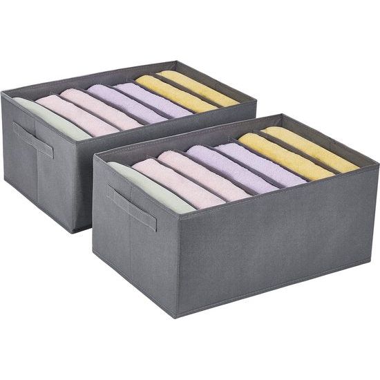 Laden Garderobe Organizer Systeem 7 Vakken 2 Stuks Fleece Garderobe Opbergruimte Opvouwbare Kleding Organizer voor Hoodie, Pullover