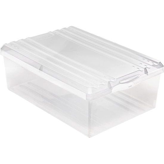 Home essential Schoenendoos Shoe Box met ventilatiegaten en deksel kunststof, 8 l, set van 3 stuks