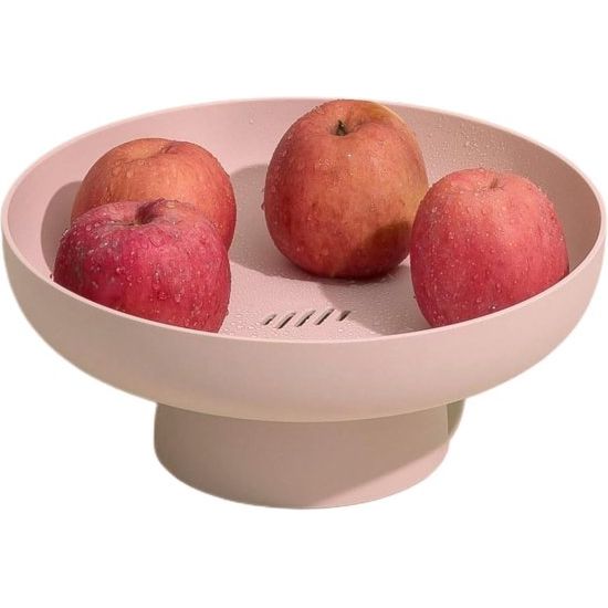 Fruitschaal Fruitmand Multifunctionele Afvoer Fruit Snack Taart Opbergrek Woonkamer Eettafel Fruitstandaard (Roze)