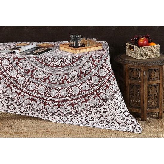 Mandala stoffen wandtapijt decoratieve strandhanddoek hippie tapijt olifant gooi tapijt 213x137 cm kastanjebruin Vertaling: Mandala stoffen wandtapijt decoratieve strandhanddoek hippie tapijt olifant gooi tapijt 213x137 cm kastanjebruin
