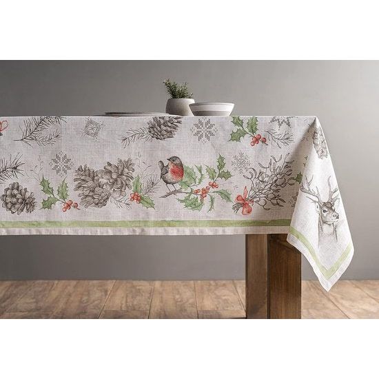 Tafelkleed van 100% katoen, voor keuken, diner, tafelblad, decoratie, feesten, bruiloften, Thanksgiving/Kerstmis (rechthoekig, 140 cm x 180 cm)