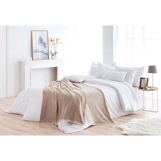 Extra zachte katoenen deken Vier Seizoenen Multifunctionele sprei Gooi Bed Gooi Sofa Gooi (230x240cm, Sandy) 230x240cm