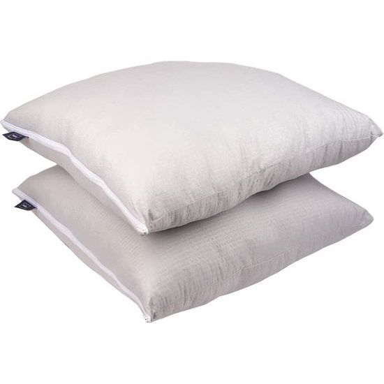 FABSY Microvezel kussenset, 2 kussens 80 x 80 cm - wasbaar kussen - zachte Seersucker kussenset - verstelbaar kussenpaar met extra hoofdkussenvulling