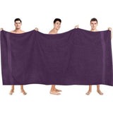 Badhanddoek groot van katoen, set van 2 - douchehanddoeken, handdoeken groot 90 x 180 cm (pruim)