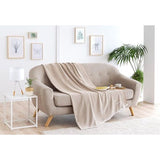 Extra zachte katoenen deken Four Seasons multifunctionele sprei bedsprei banksprei (120x180cm, zandbeige)