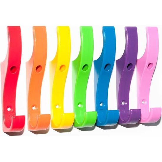 Onbreekbare veiligheidskledinghaken van kunststof, 10 stuks, plastic, multi, large