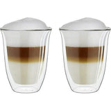 Creano Dubbelwandige glazen 250 ml "DG-V", set van 2, groot thermoglas, dubbelwandig, van borosilicaatglas, koffieglazen, theeglazen, latteglazen, dubbelwandige glazen