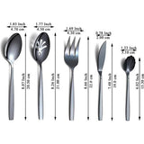 5 stuks zwart bestek, roestvrijstalen bestek met zwarte titanium coating, serveerlepel, schuimlepel, serveervork, suikerlepel, boterstrooier, vaatwasmachinebestendig