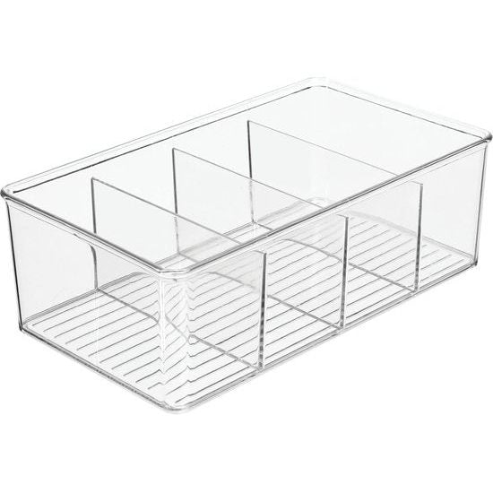 Set van 2 bureau-organizers, opbergdoos met elk 4 vakken voor schilderbenodigdheden, enveloppen, scharen, linialen enz. – de ideale pennenbox – doorzichtig