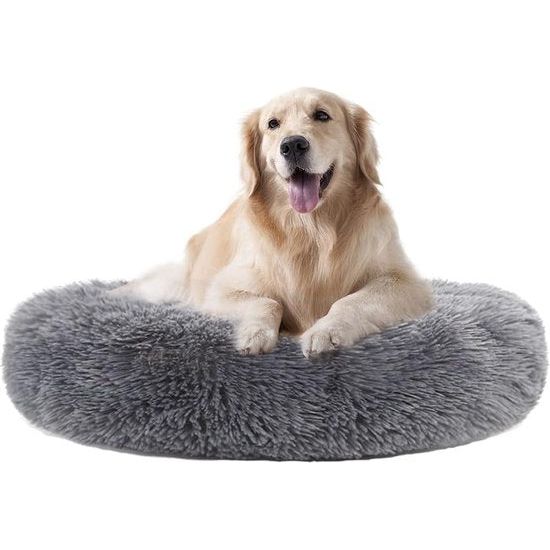 Hondenbed, 70 cm, rond, wollig, rond, van pluche, hondenbed, hondensofa, kattenbed, hondenmand, wasbaar, voor grote honden, katten, huisdieren, donkergrijs