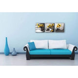 Zonnebloem foto canvas foto canvas zonnebloemen verlangen naar zon kunstdrukken op canvas schilderij woondecoratie voor woonkamer slaapkamer hal muur Kerstmis 30 x 30 cm 3-delige set
