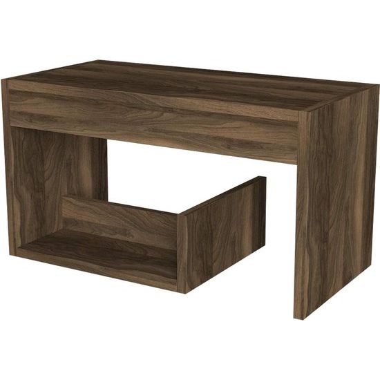 Sister 4968 Salontafel, bijzettafel, koffietafel, walnoot, 35 x 29,5 x 60 cm, met planken, verschillend opstelbaar (Tesbih walnoot)
