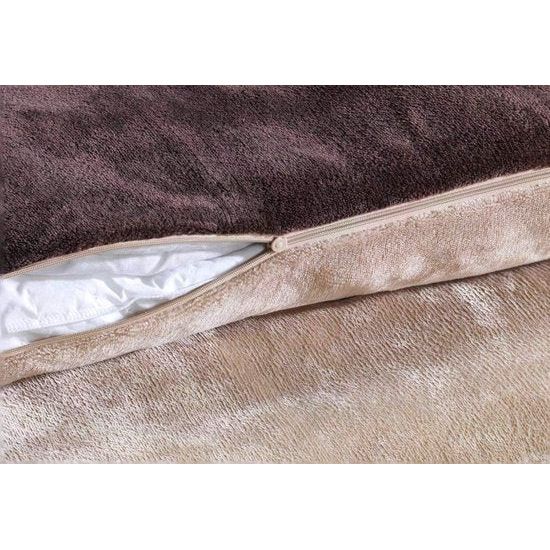 2-delige beddengoedset, afmetingen 135 x 200 cm + 80 x 80 cm, bruin