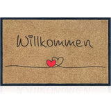 Welkomstdeurmat voor antislip buiten- en binnenmat met entreetapijt, schone mat met antislip achterkant, sterke vuildeurmat voor voordeur, bruin