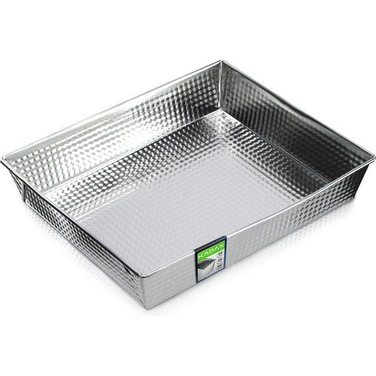 KADAX - Rechthoekige bakvorm - hoge plaatranden voor cake, toastbrood, cheesecake, brownie - onderhoudsvriendelijke bakvorm, warmteverdeling - 30,5 x 25,5 cm, Zilver