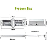 Deursluiter, automatische hydraulische veer, deursluiter, variabel instelbaar, aluminiumlegering onderdeursluiter voor alle huis- en woningdeuren, 25-65 kg, deurbreedte 60-121 cm, zilver