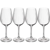 Kristallen witte wijnglazen, 350 ml, set van 4 loodvrije, heldere, elegante glazen met golfeffect voor feesten