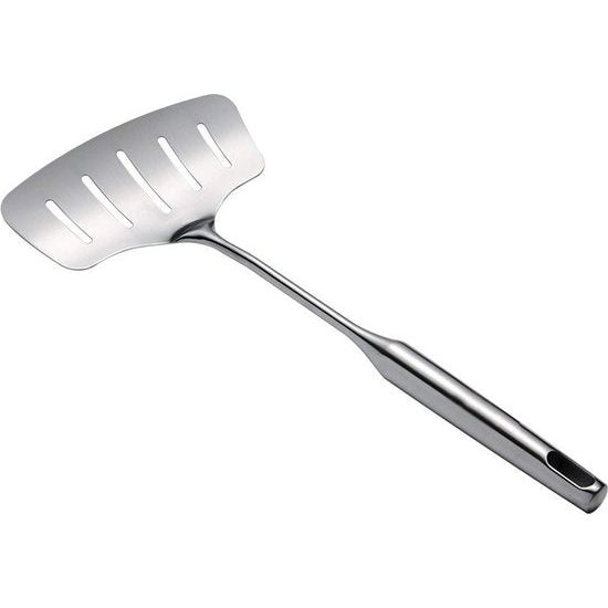 Fish Turner Slotted Spatula Kitchen Spatula Filter Excess Oil Comfortable Stainless Steel Robust and Dishwasher Safe for Turning Eggs, Burgers, Pizza, Meat Slices, Grilling 38.5 cm